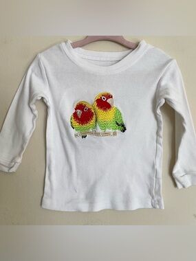 Leveret Baby Embroidered Lovebirds Pajama Set